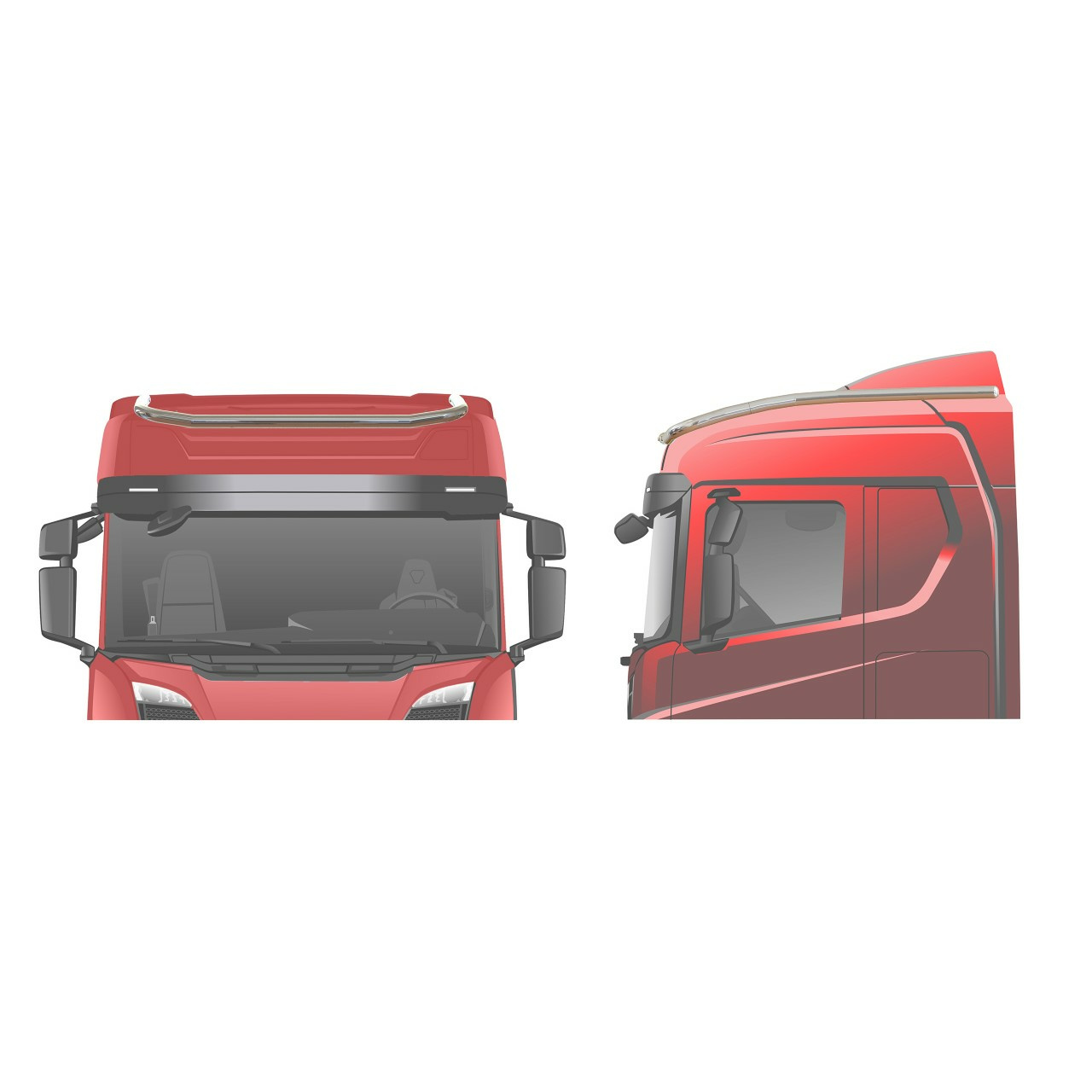 Roof Bar with long side extensions (20NS12), Scania NG 2017- Normal