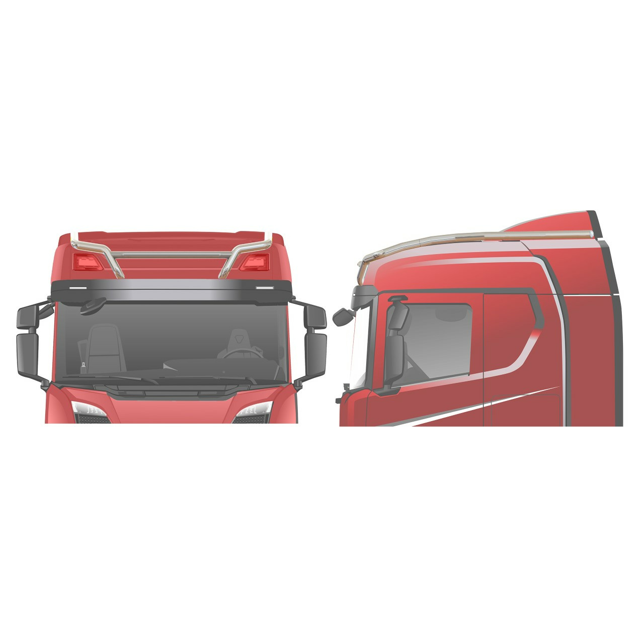 Roof Bar With Long Side Extensions (20N) Scania NG17- Normal Cab